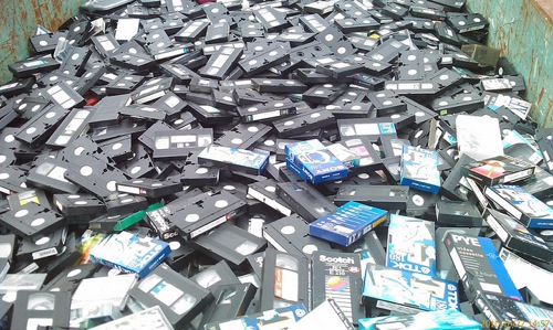 Large Pile of Video Cassettes