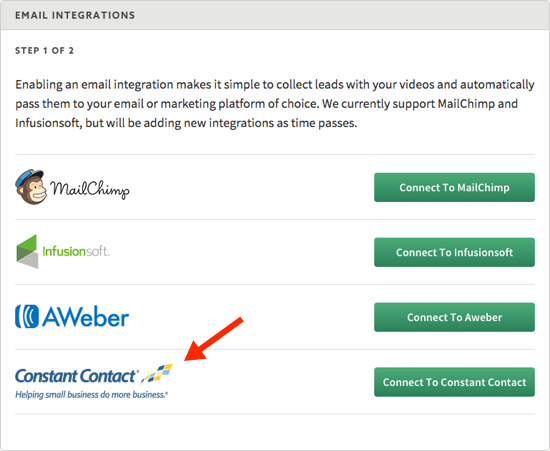 New video marketing integration with Constant Contact