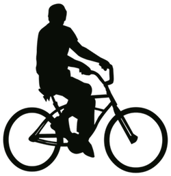 Man on bike silhouette